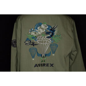 Men's Avirex M-43 Jacket Embroidered Dragon Souvenir Sz XL